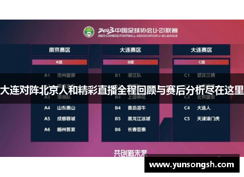 大连对阵北京人和精彩直播全程回顾与赛后分析尽在这里
